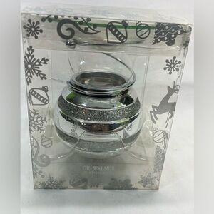 SLATKIN & CO BATH & BODY WORKS FRAGRANCE OIL WARMER SILVER‎ GLITTER BALL NEW